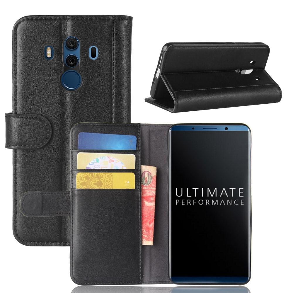 Funda de cuero genuino Huawei Mate 10 Pro, negro