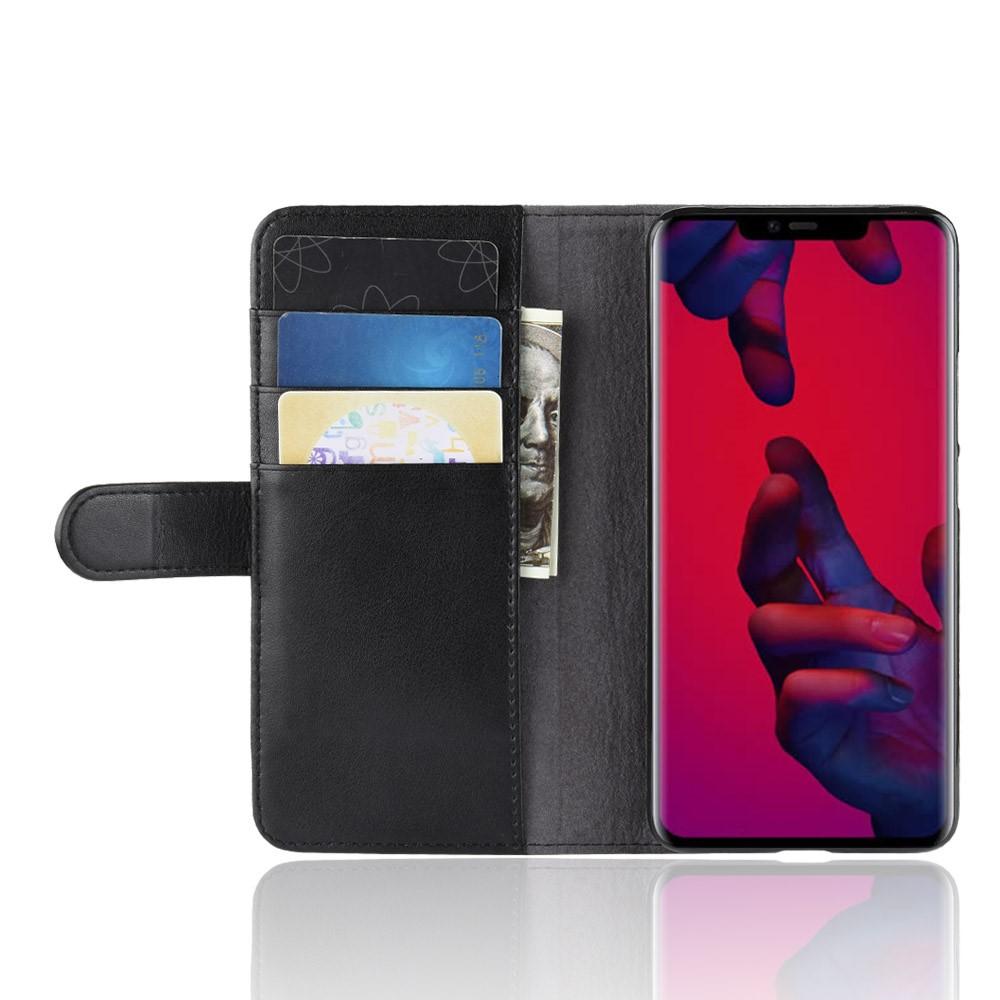 Funda de cuero genuino Huawei Mate 20 Pro, Negro