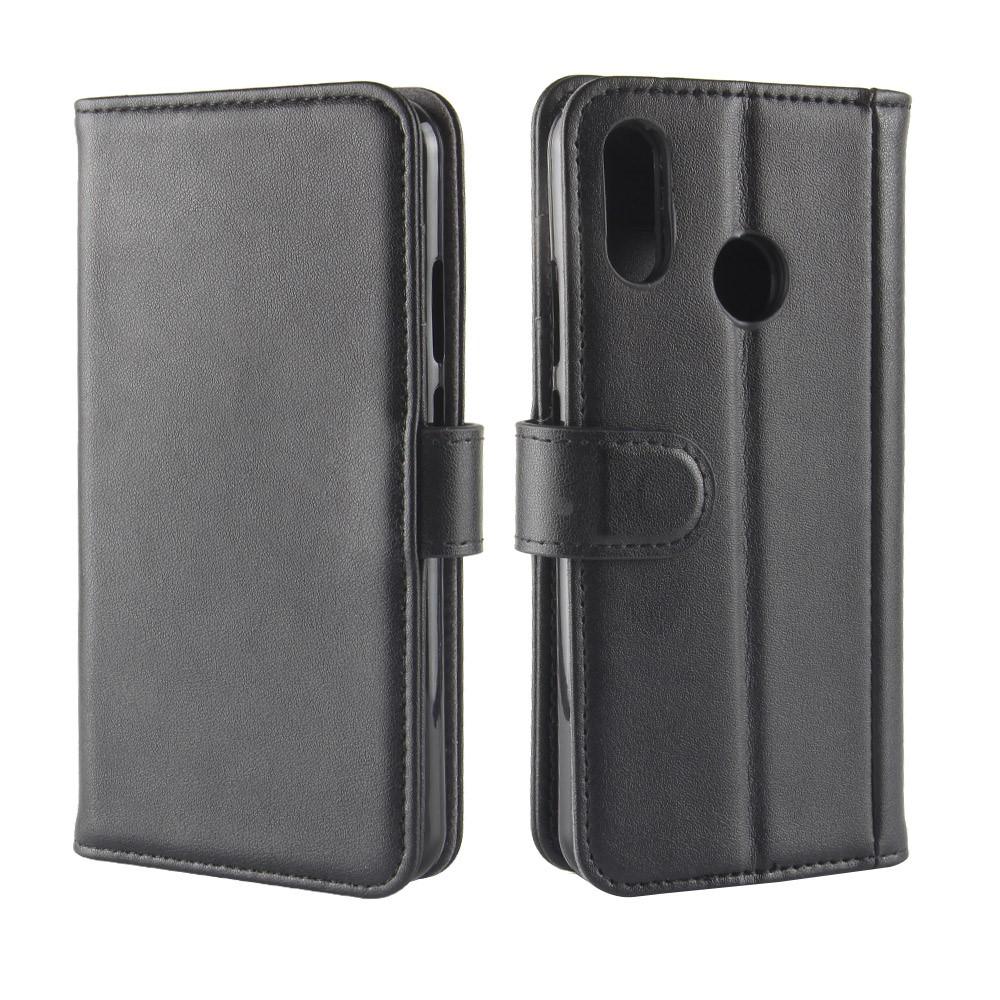 Funda de cuero genuino Huawei P20 Lite, Negro