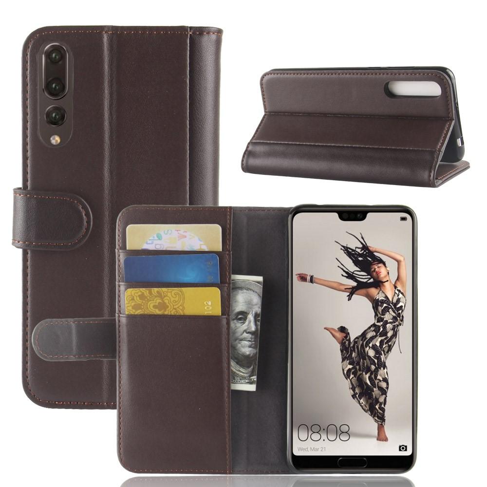 Funda de cuero genuino Huawei P20 Pro, Marrón