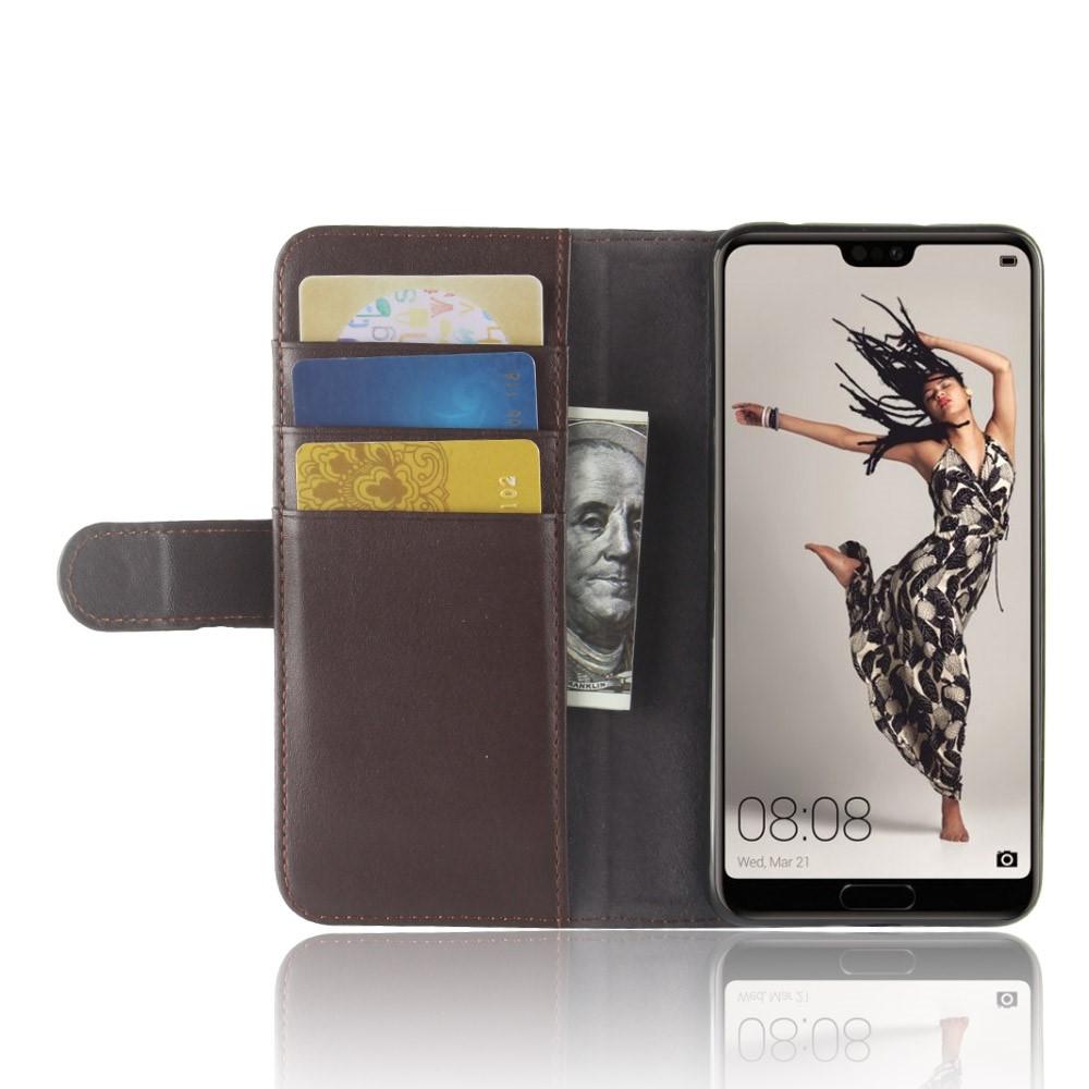 Funda de cuero genuino Huawei P20 Pro, Marrón