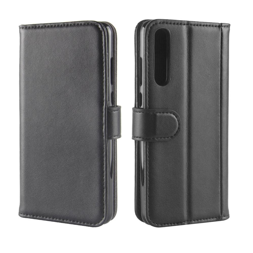 Funda de cuero genuino Huawei P20 Pro, Negro