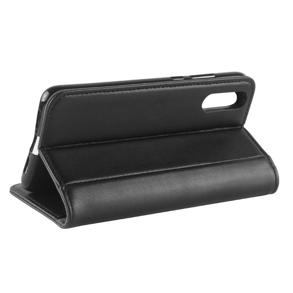 Funda de cuero genuino Huawei P20, Negro