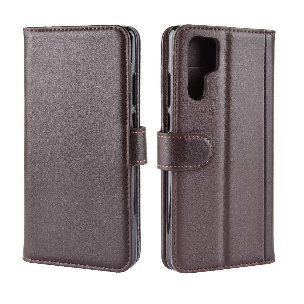 Funda de cuero genuino Huawei P30 Pro, marrón