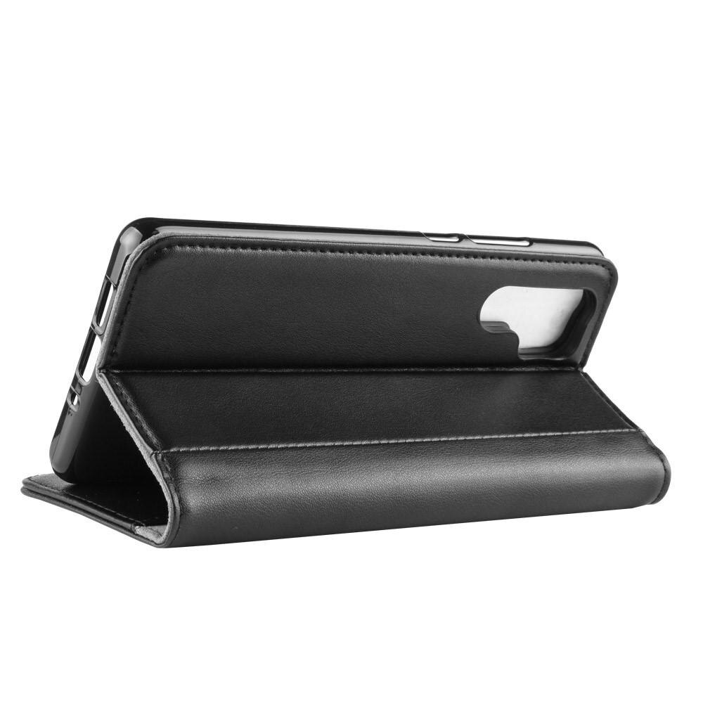 Funda de cuero genuino Huawei P30 Pro, negro