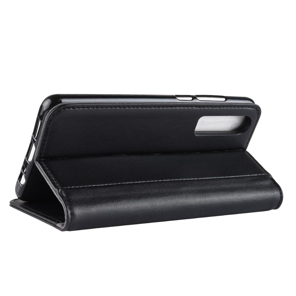 Funda de cuero genuino Huawei P30, negro