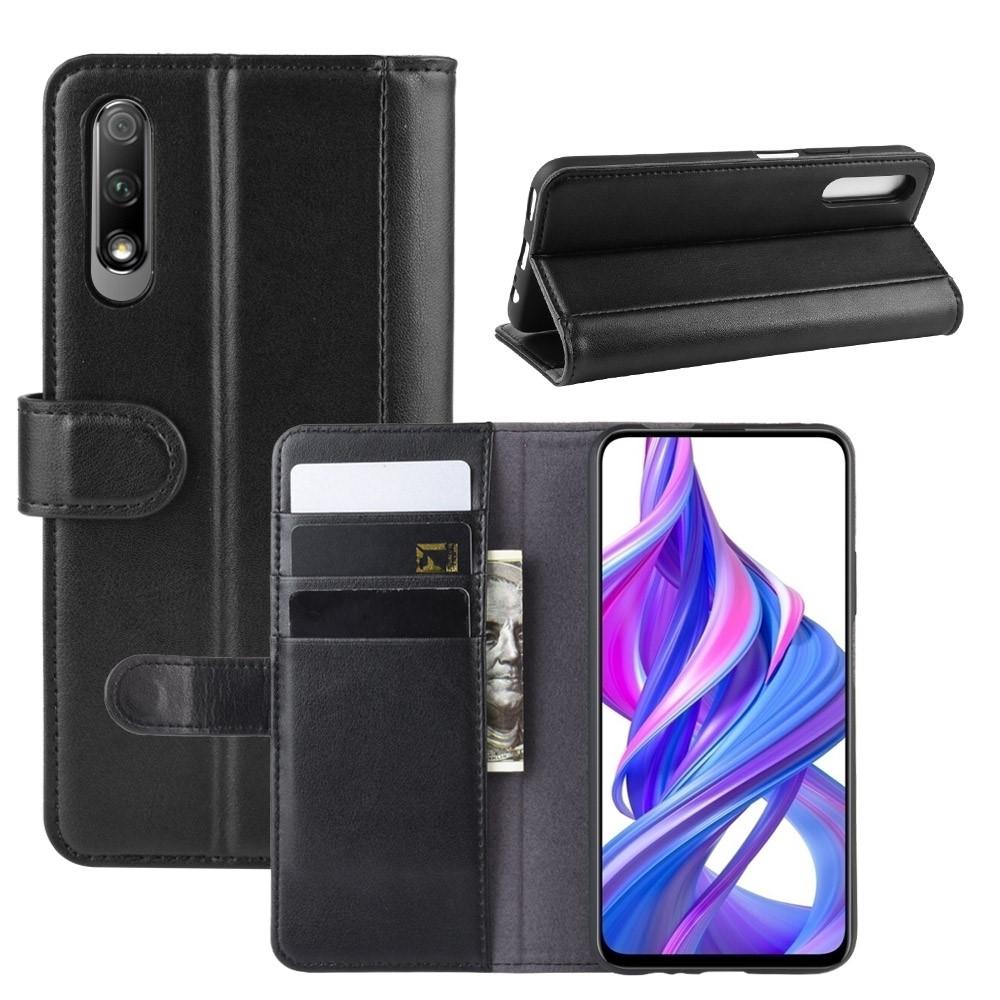 Funda de cuero genuino Huawei P Smart Pro, negro