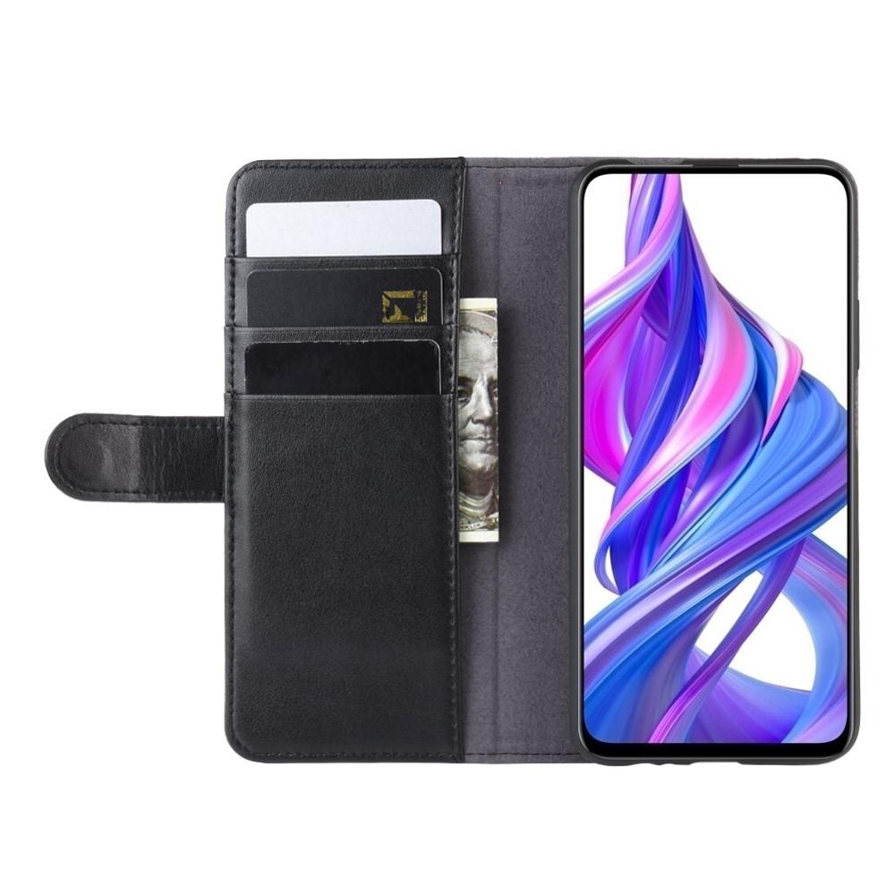 Funda de cuero genuino Huawei P Smart Pro, negro