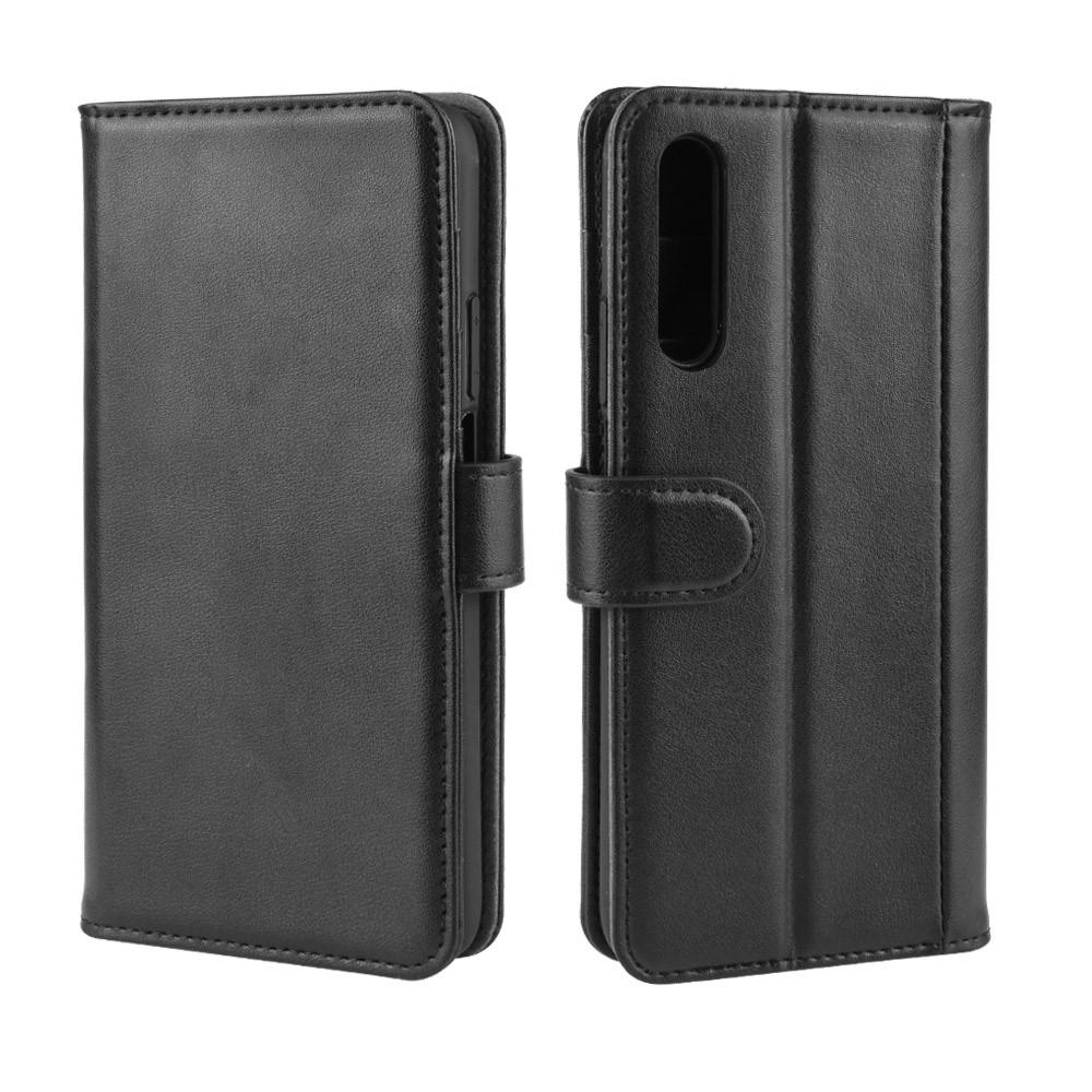 Funda de cuero genuino Huawei P Smart Pro, negro