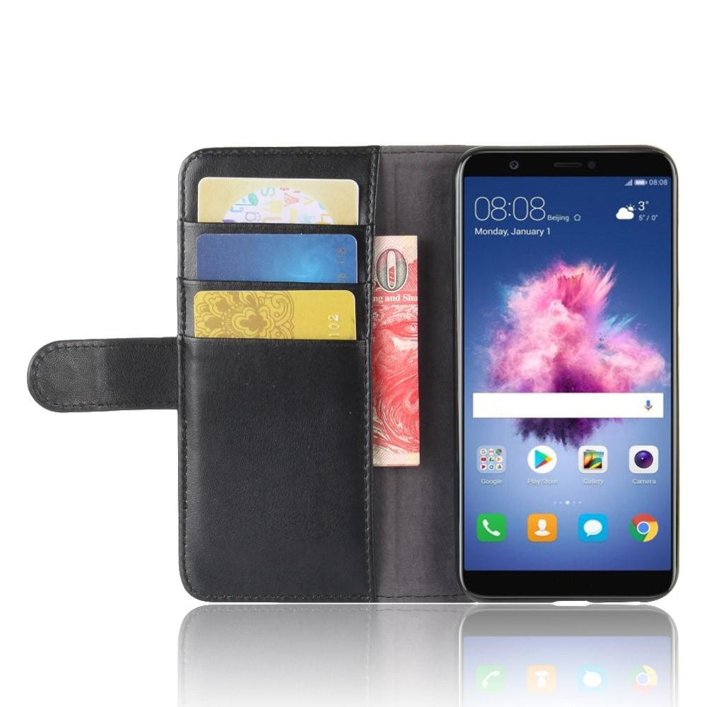 Funda de cuero genuino Huawei P Smart, Negro