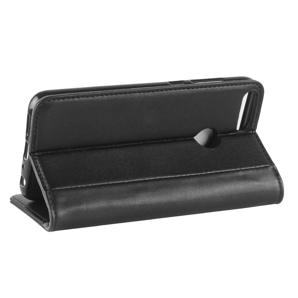 Funda de cuero genuino Huawei P Smart, Negro