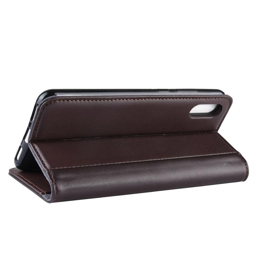 Funda de cuero genuino Huawei Y6 2019, Marrón