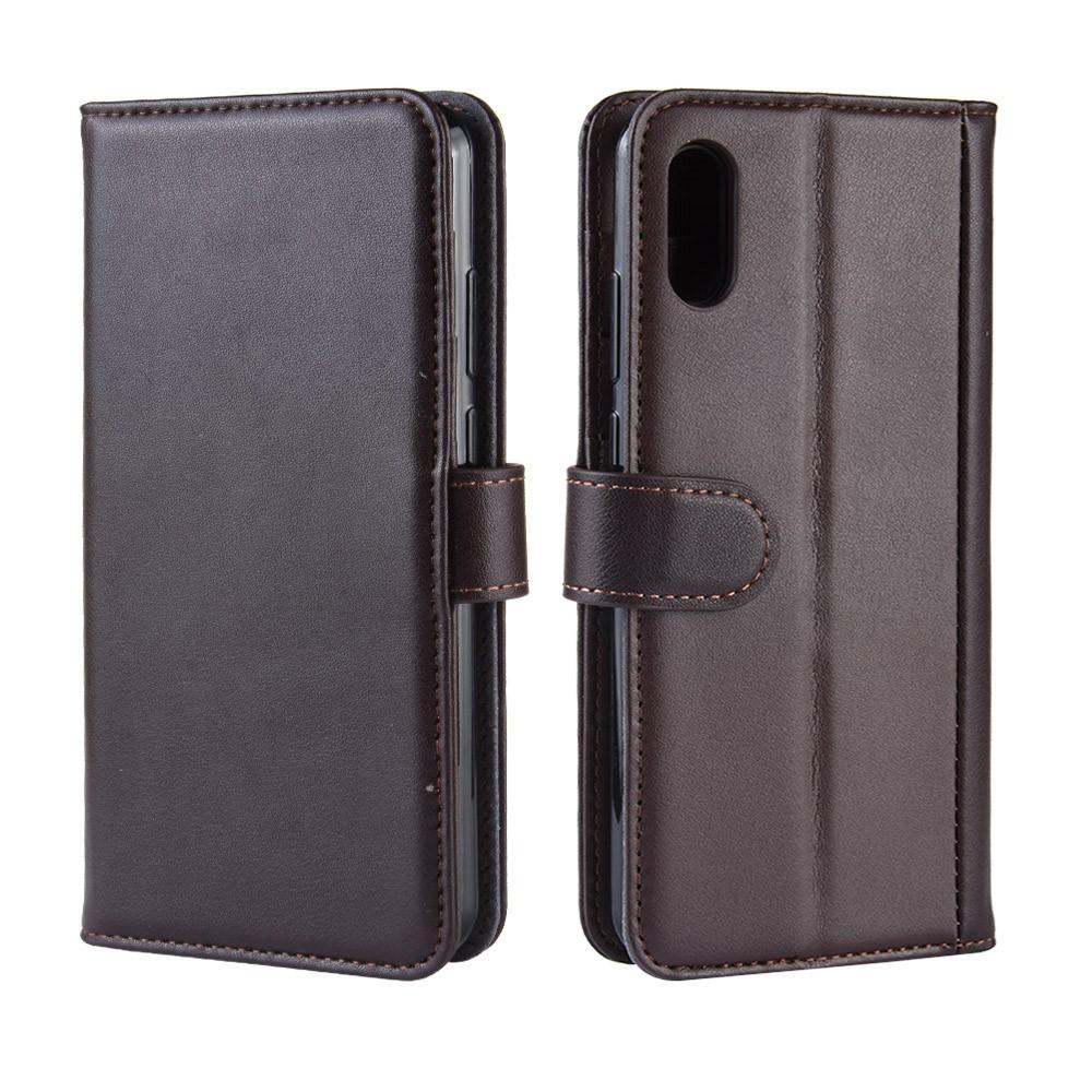 Funda de cuero genuino Huawei Y6 2019, Marrón