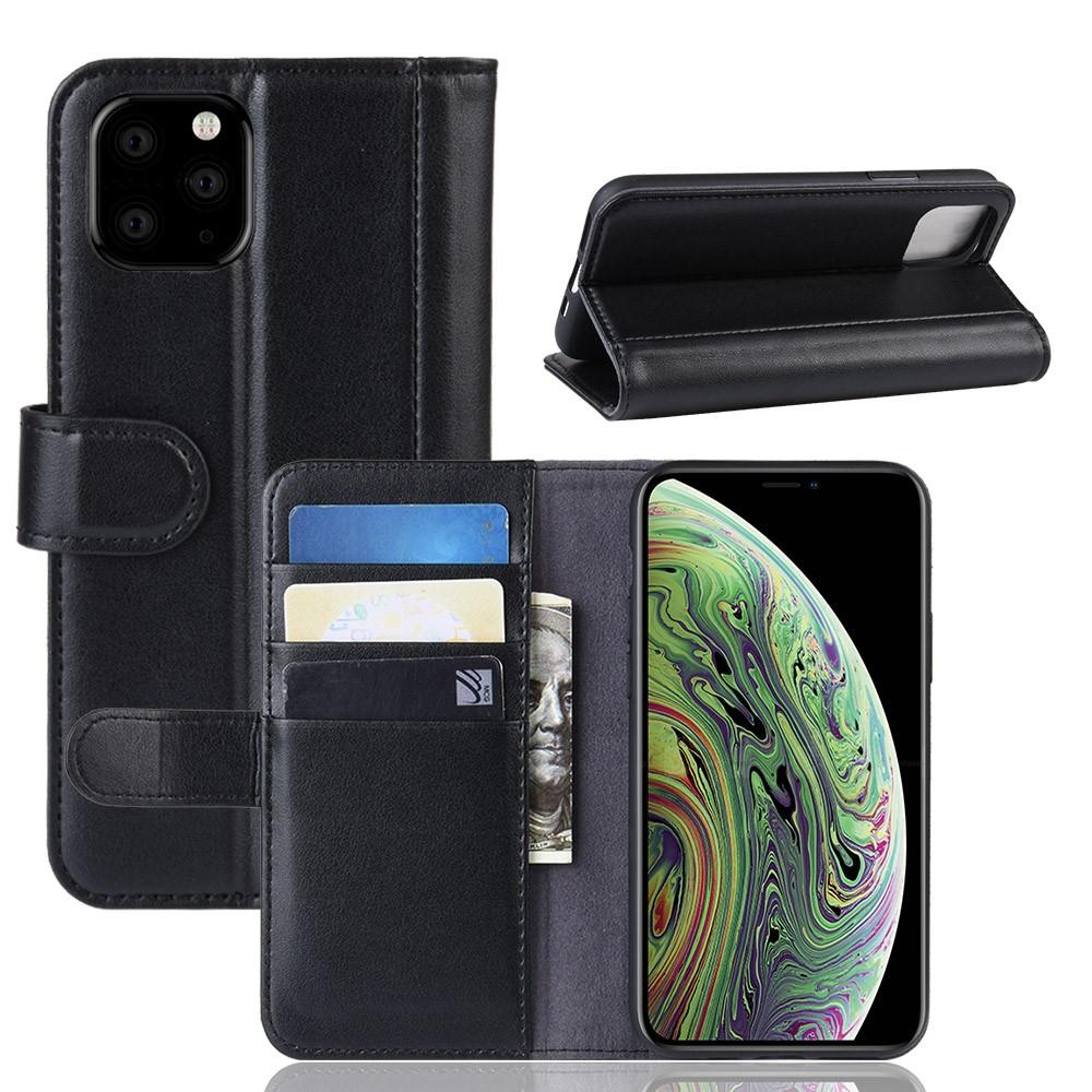 Funda de cuero genuino iPhone 11 Pro, Negro