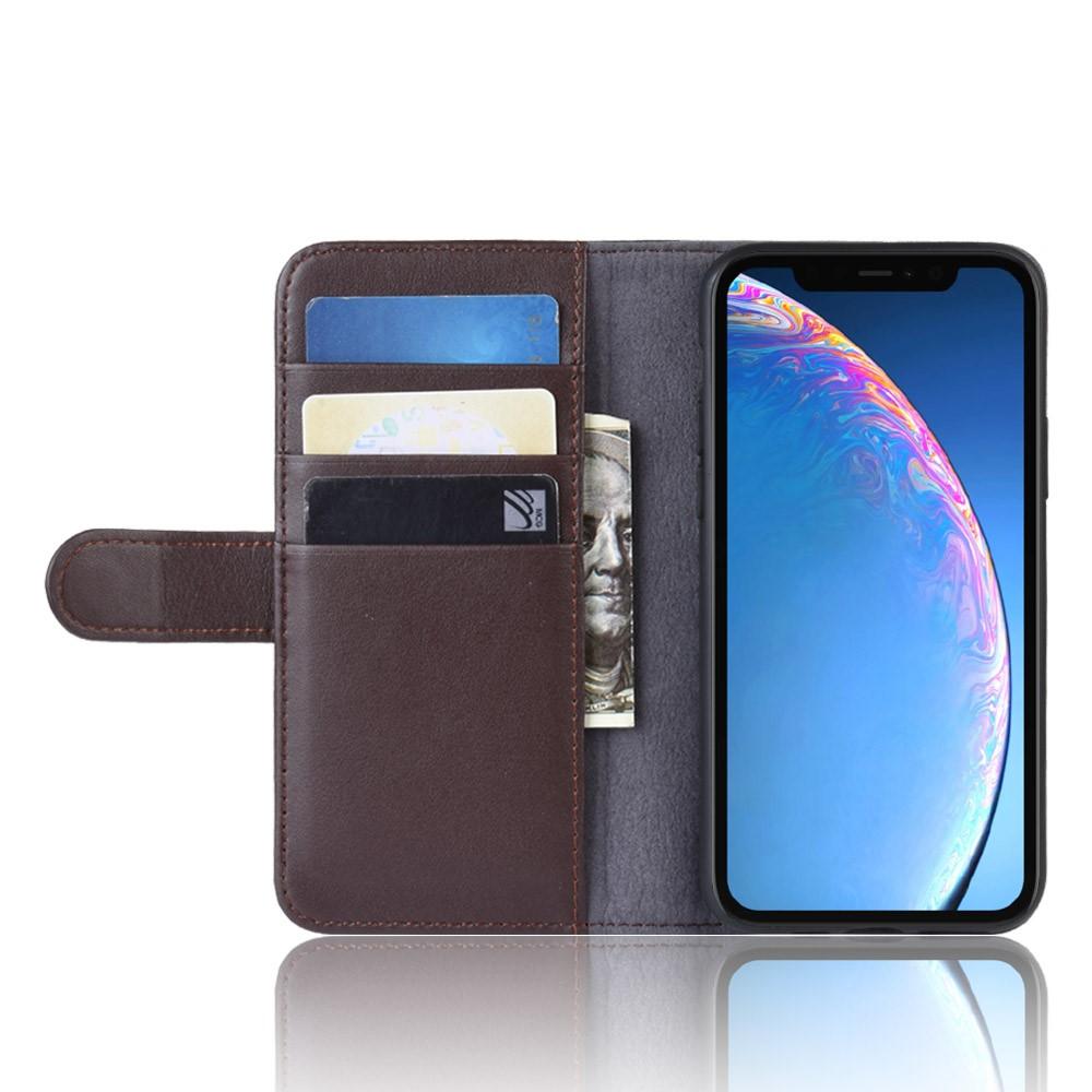 Funda de cuero genuino iPhone 11, marrón