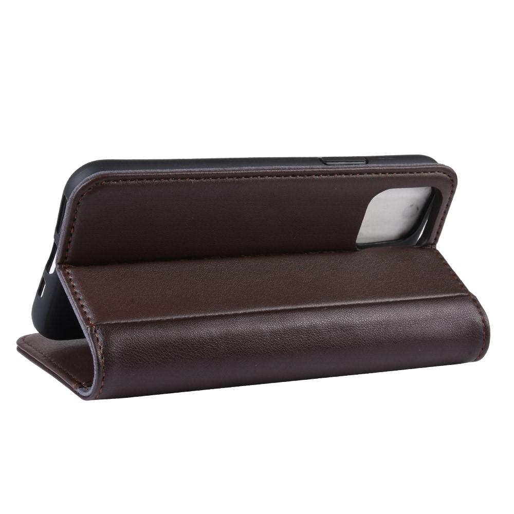Funda de cuero genuino iPhone 11, Marrón