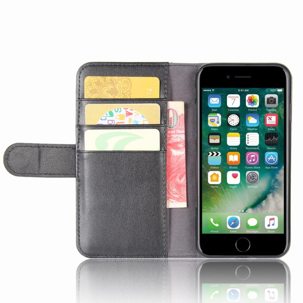 Funda de cuero genuino iPhone 7/8/SE, negro