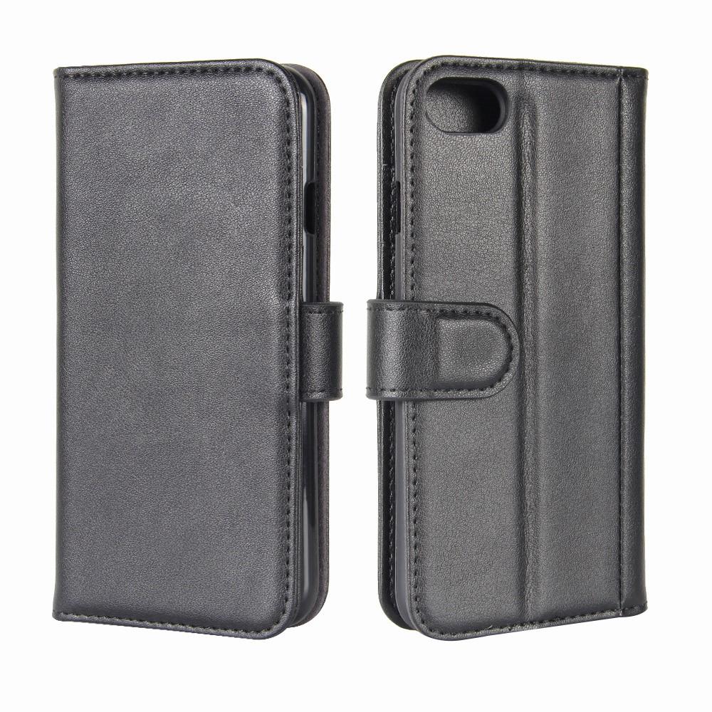Funda de cuero genuino iPhone 7/8/SE, negro