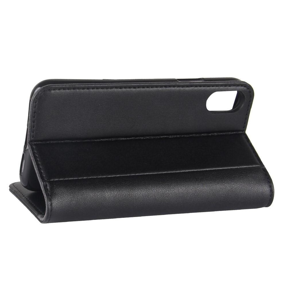 Funda de cuero genuino iPhone X/XS, Negro