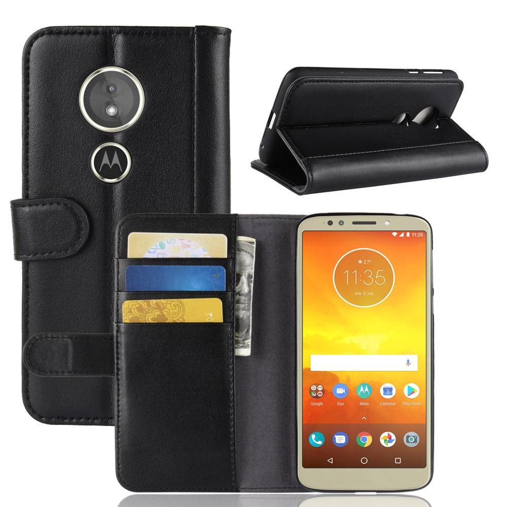 Funda de cuero genuino Motorola Moto E5/Moto G6 Play, Negro