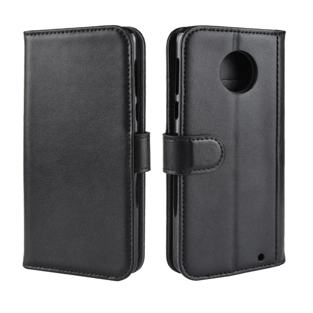 Funda de cuero genuino Motorola Moto G6 Plus, negro