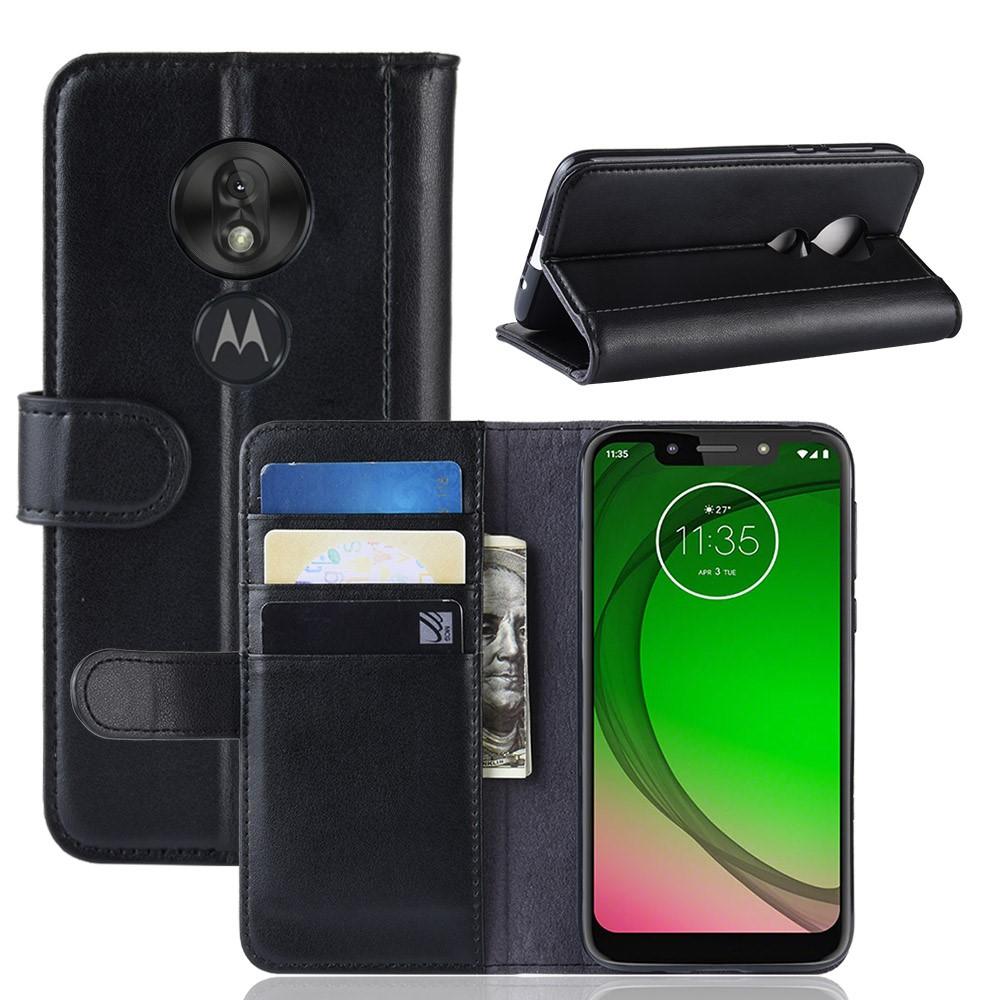 Funda de cuero genuino Motorola Moto G7 Play, negro