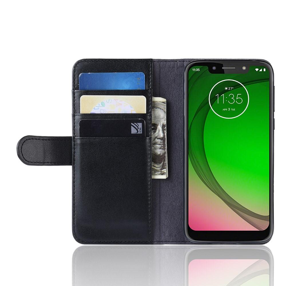 Funda de cuero genuino Motorola Moto G7 Play, negro