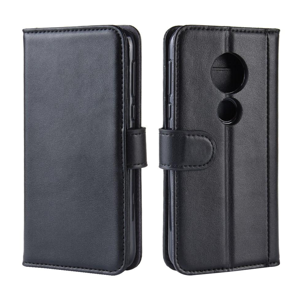 Funda de cuero genuino Motorola Moto G7 Play, Negro