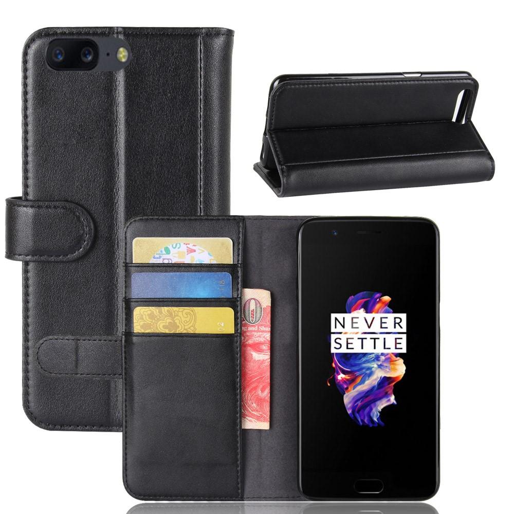 Funda de cuero genuino  OnePlus 5, Negro