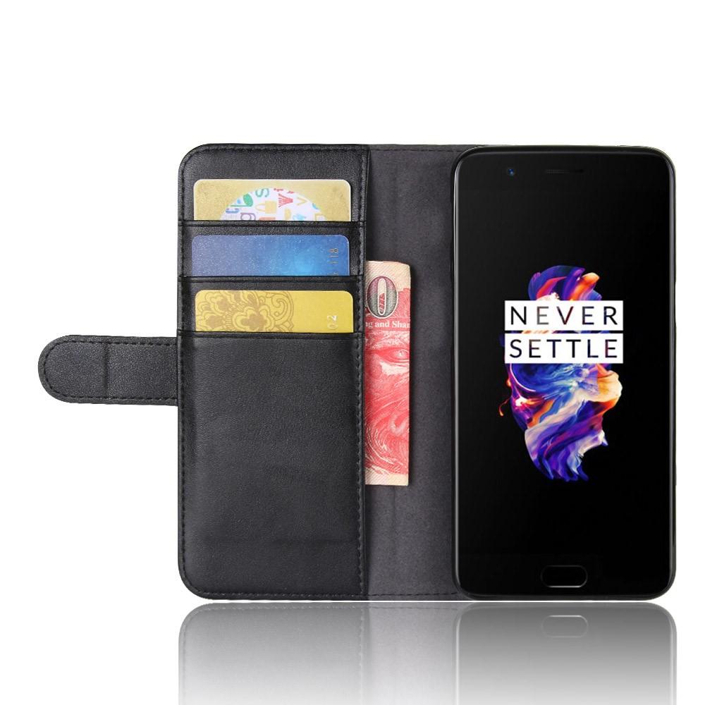 Funda de cuero genuino  OnePlus 5, Negro