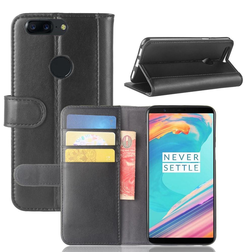 Funda de cuero genuino  OnePlus 5T, Negro