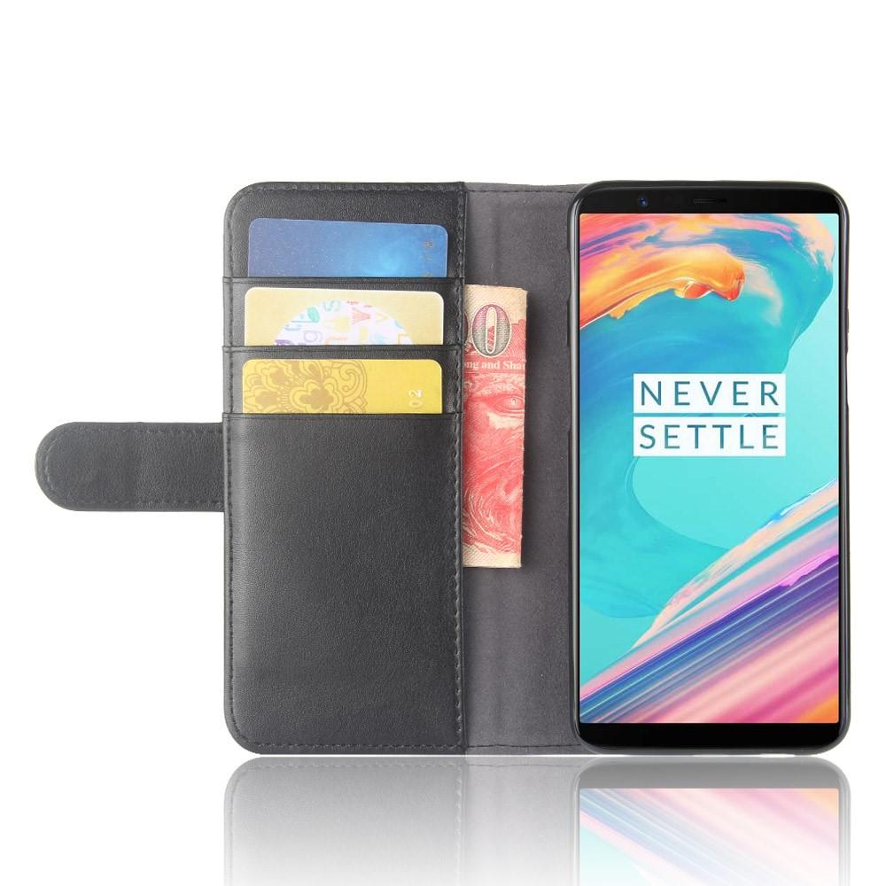 Funda de cuero genuino OnePlus 5T, negro