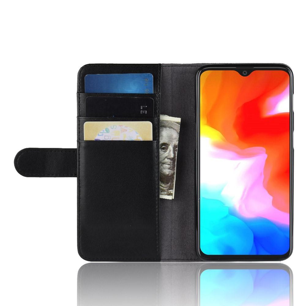Funda de cuero genuino  OnePlus 6T, Negro