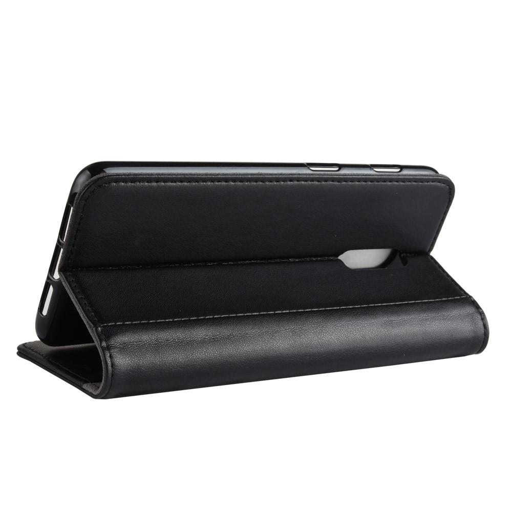 Funda de cuero genuino  OnePlus 6T, Negro