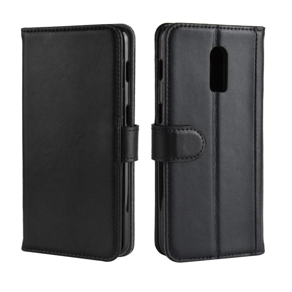 Funda de cuero genuino  OnePlus 6T, Negro