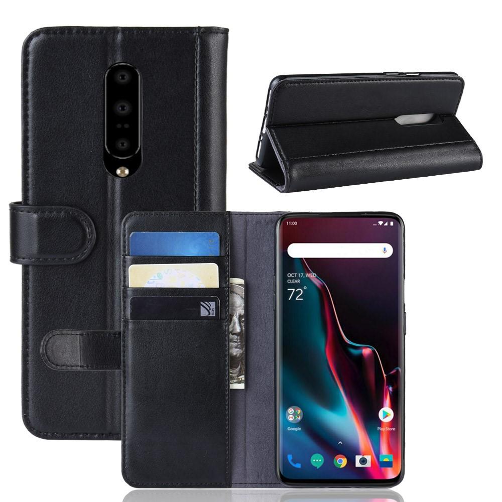 Funda de cuero genuino OnePlus 7 Pro, negro