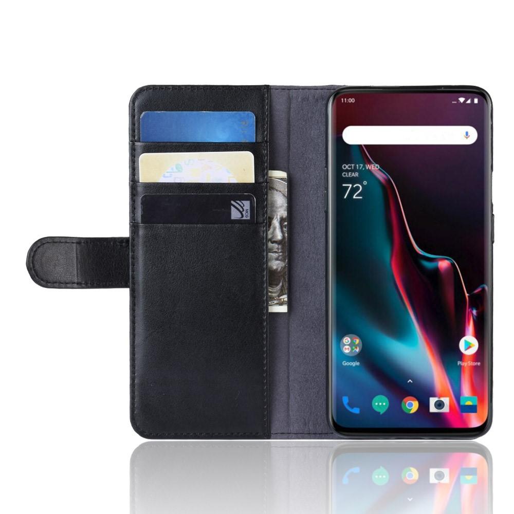 Funda de cuero genuino OnePlus 7 Pro, negro