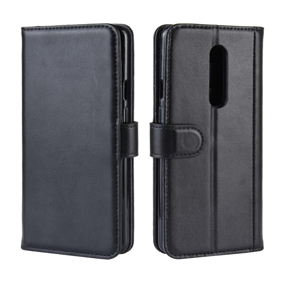 Funda de cuero genuino  OnePlus 7 Pro, Negro