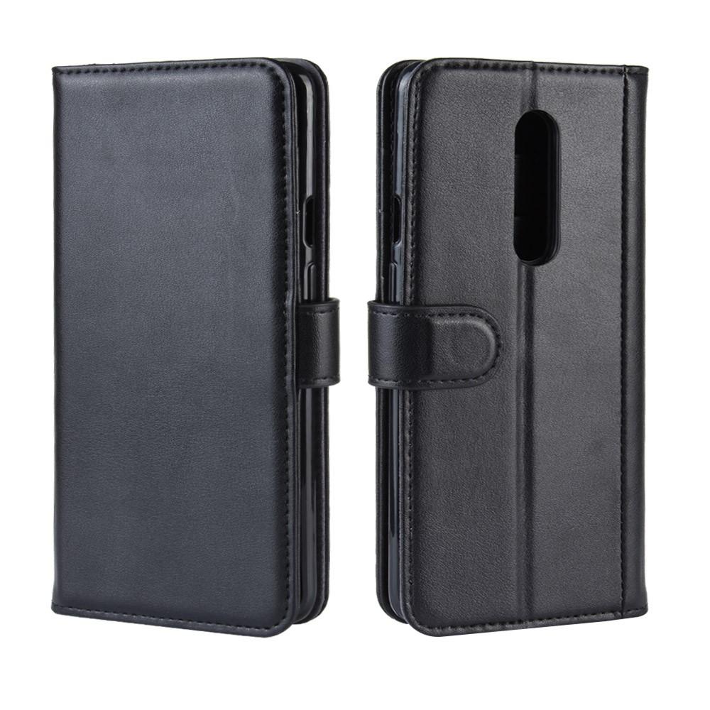 Funda de cuero genuino OnePlus 7 Pro, negro