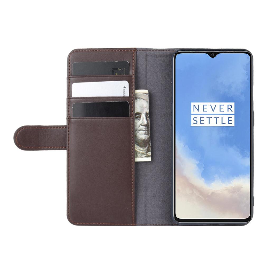 Funda de cuero genuino OnePlus 7T, marrón