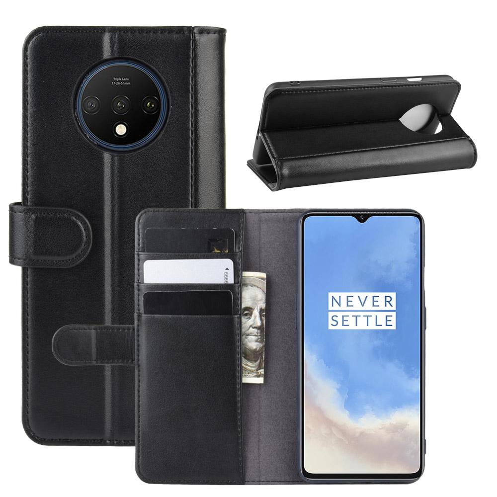 Funda de cuero genuino  OnePlus 7T, Negro