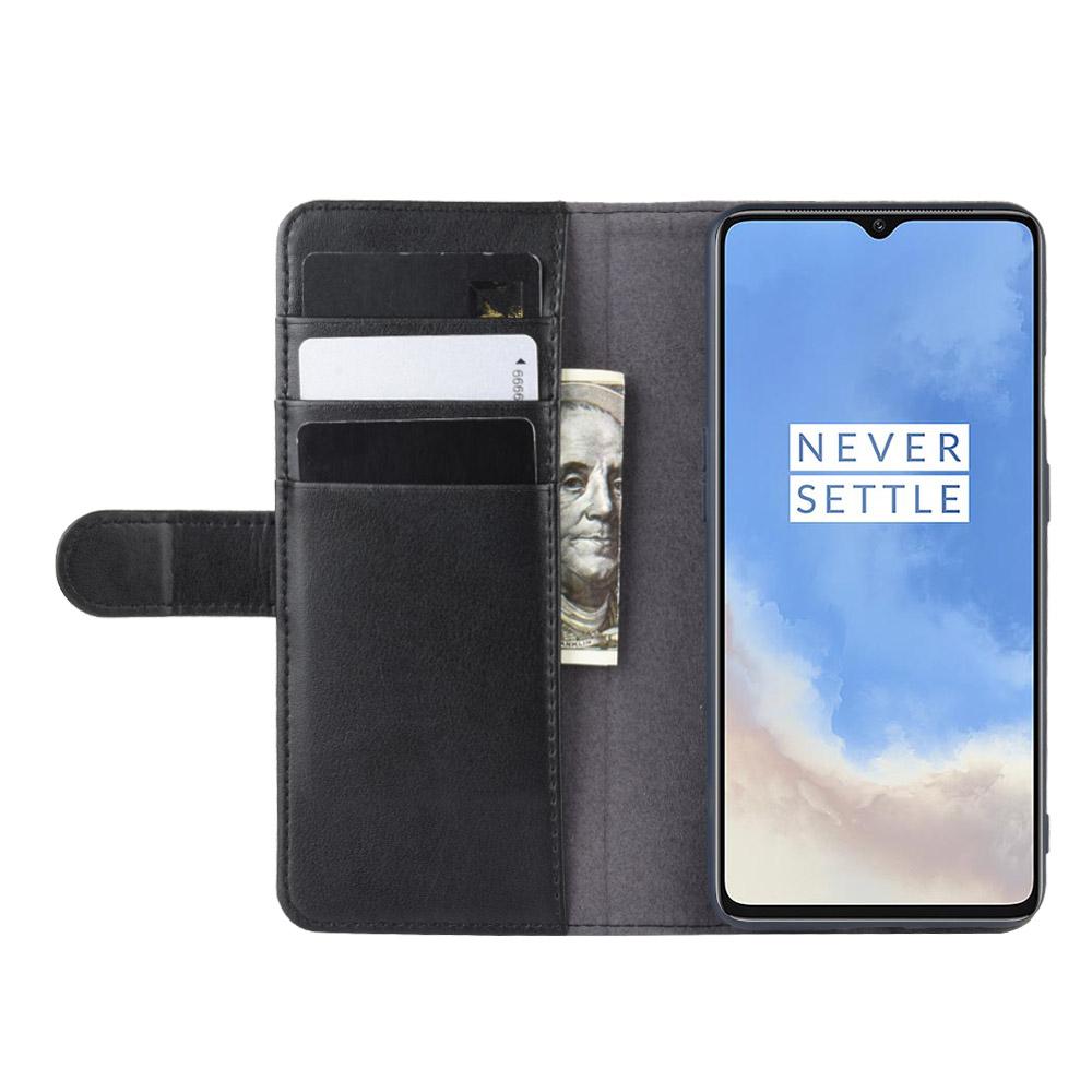 Funda de cuero genuino  OnePlus 7T, Negro