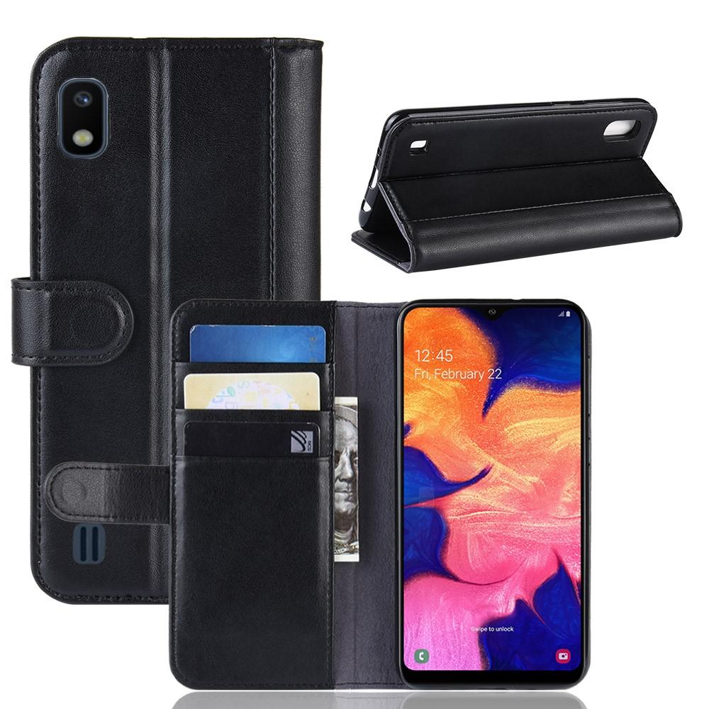 Funda de cuero genuino Samsung Galaxy A10, negro