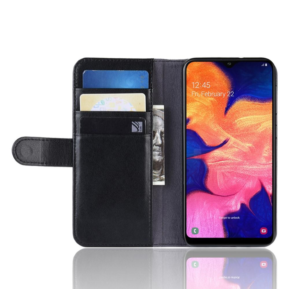 Funda de cuero genuino Samsung Galaxy A10, negro