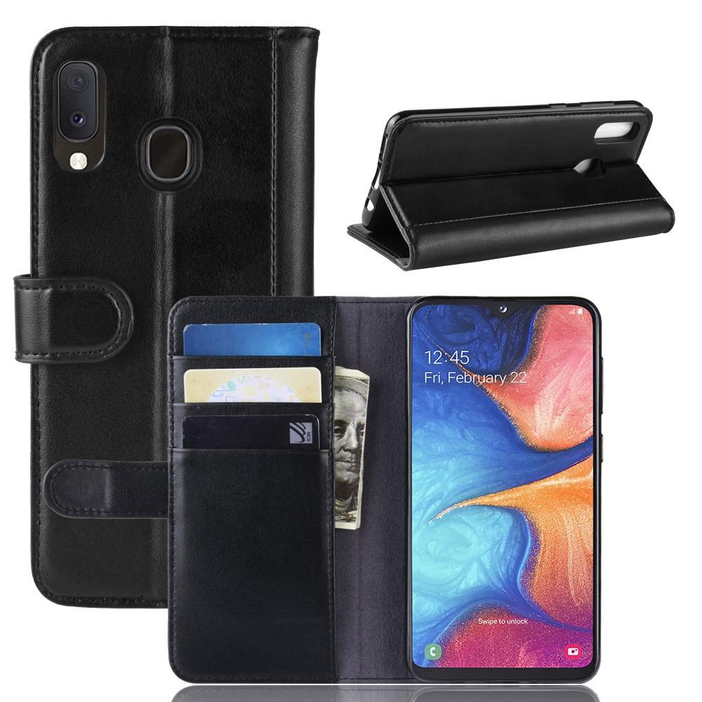 Funda de cuero genuino Samsung Galaxy A20e, Negro
