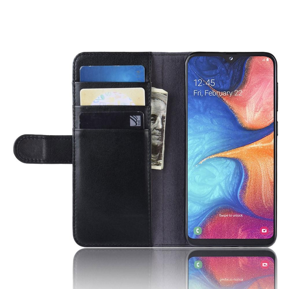 Funda de cuero genuino Samsung Galaxy A20e, Negro