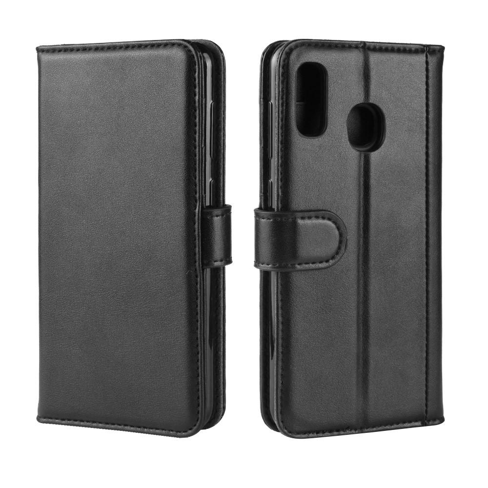 Funda de cuero genuino Samsung Galaxy A20e, negro