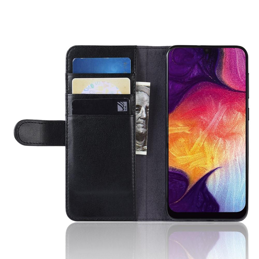 Funda de cuero genuino Samsung Galaxy A50, Negro