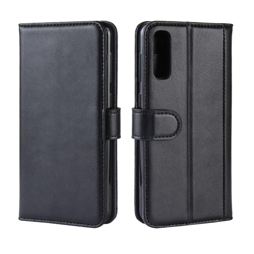 Funda de cuero genuino Samsung Galaxy A50, negro