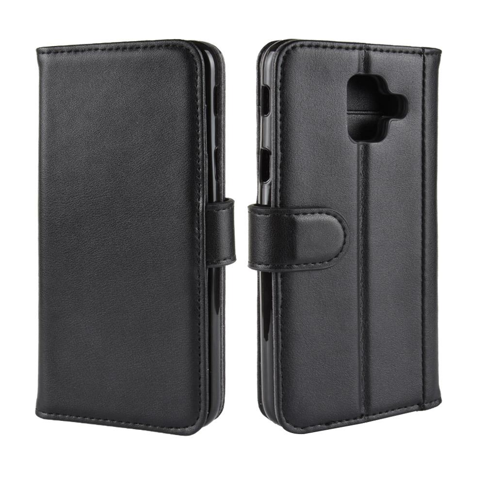 Funda de cuero genuino Samsung Galaxy A6 2018, Negro